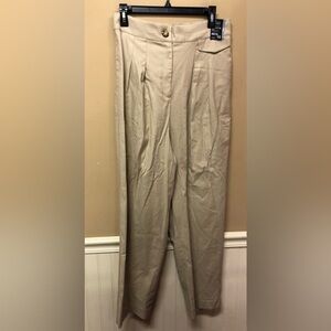 New York & Company Signature Fit Khaki Crop Pant Wide Leg Size 10 Tall NWT